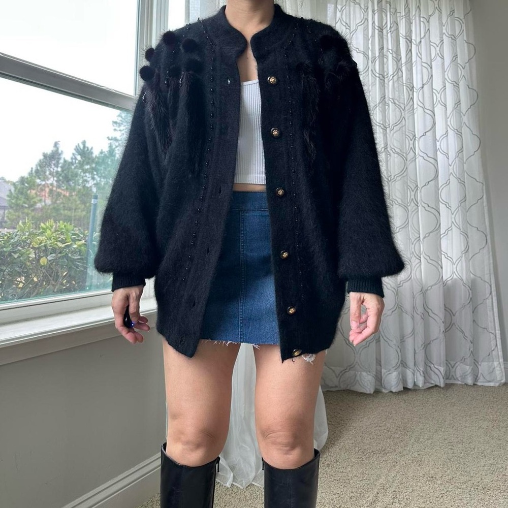 VTG Mohair Fur Beaded Jacket